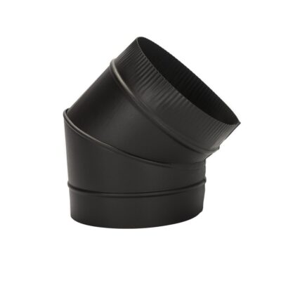 Semicodo en Acero Galvanizado Negro