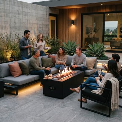 Chimenea de exterior Rectangular Manual