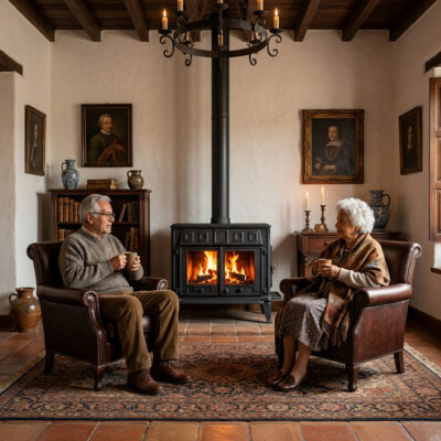 Chimenea a Leña en Hierro Fundido Rectangular