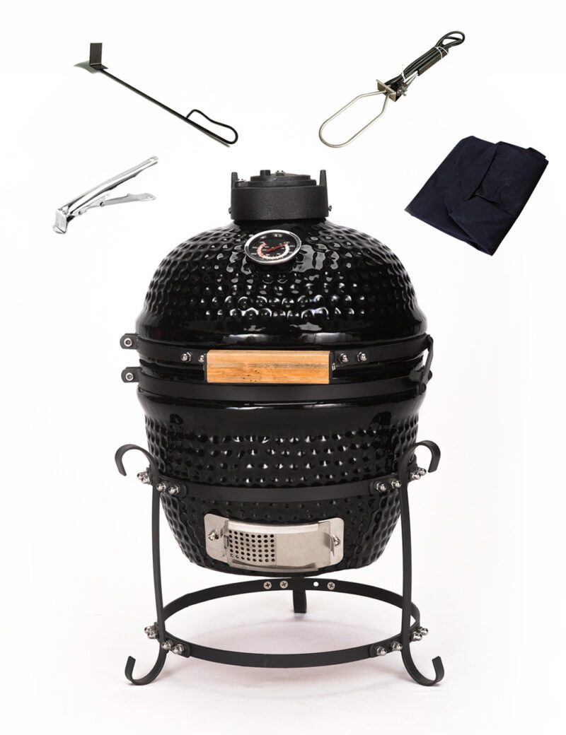 Chimeneas_de_Colombia_Asador_Combo_Kamado_de_Empotrar_13_Pulg_Negro
