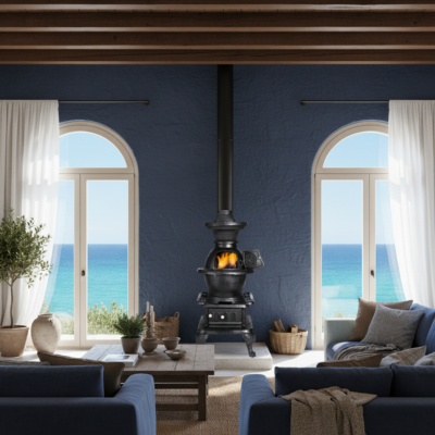 Chimenea y Estufa a Leña en Hierro Fundido Texana Grande